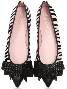 Ballerina shoes in zebra print and papillon
