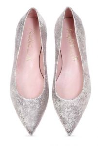 Sparkling silver wedding shoes