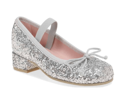 SILVER SPARKLE HEEL Doll shoes