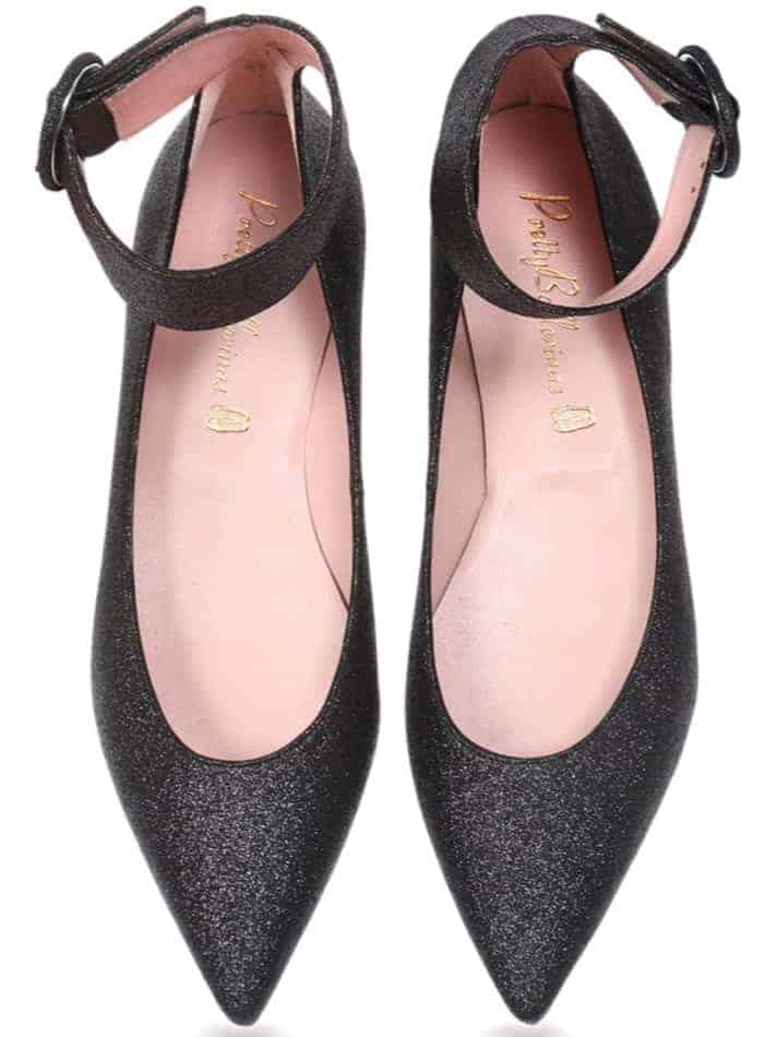 Sparkling black spitz shoes