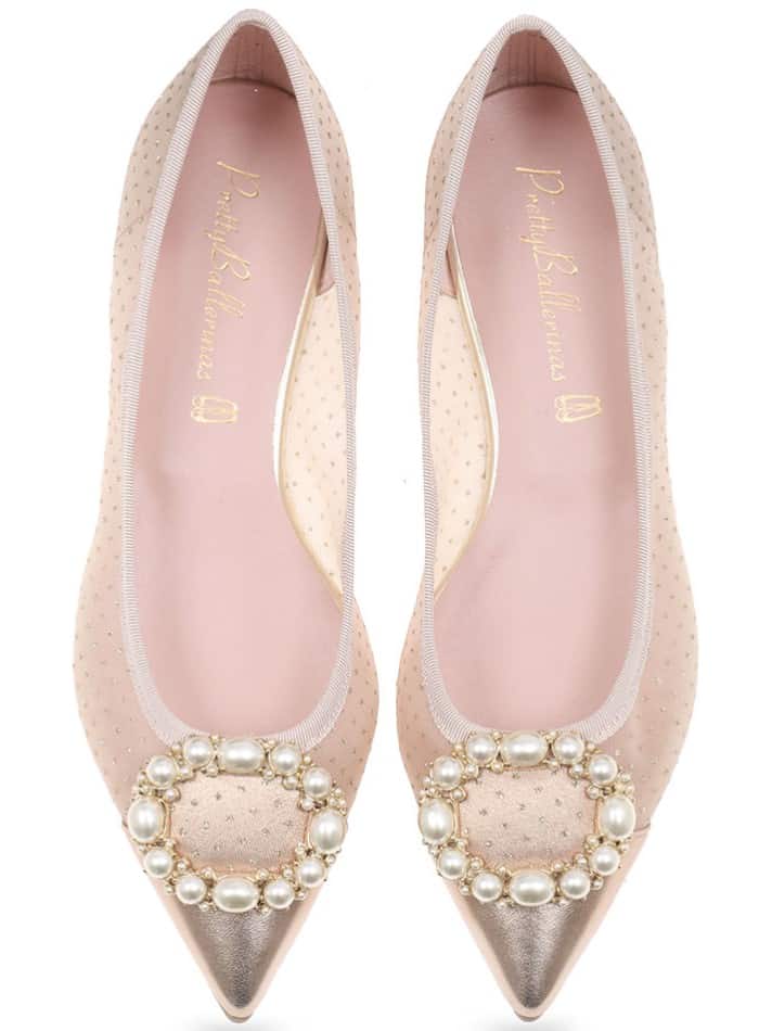 Gold Kitten ballerinas