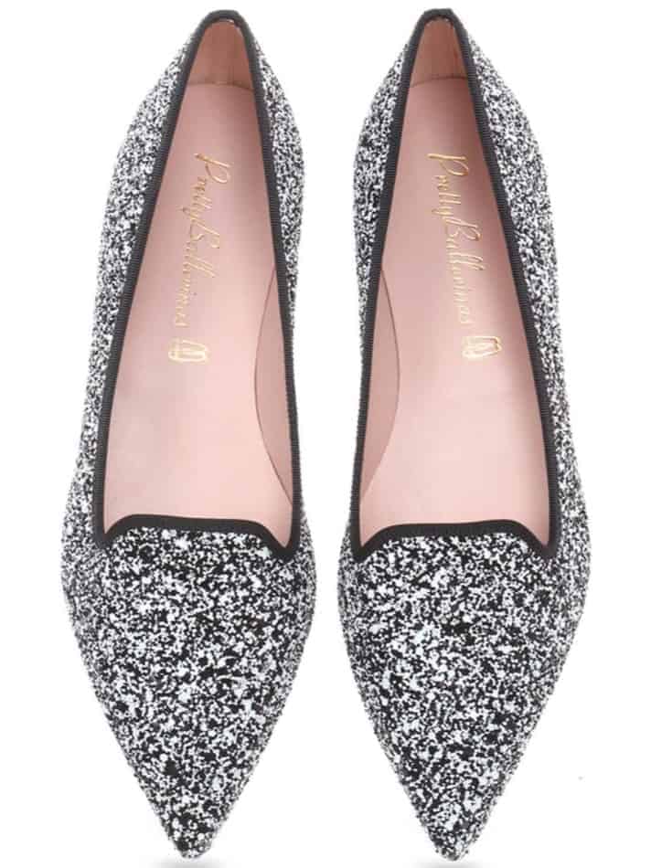 Sparkling silver loafers shoes