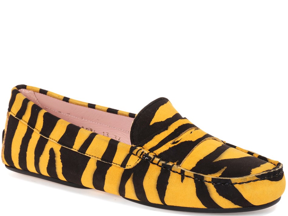 Savanna|צהוב|שחור|מוקסין|מוקסינים|נעליים שטוחות|moccasin
